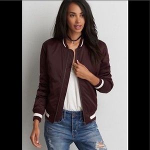 American Eagle 🦅 Maroon Bomber Jacket